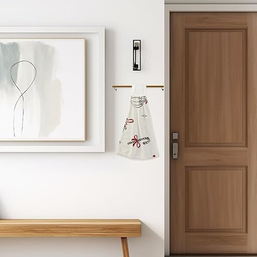 Miniatura 7 de Retro Turkey Kitchen Hand Towels 2Pcs Kitchen Decor Candy Cane Towels with Hanging Loop Soft Absorbent Microfiber Washcloth Dragon Towel for Bar