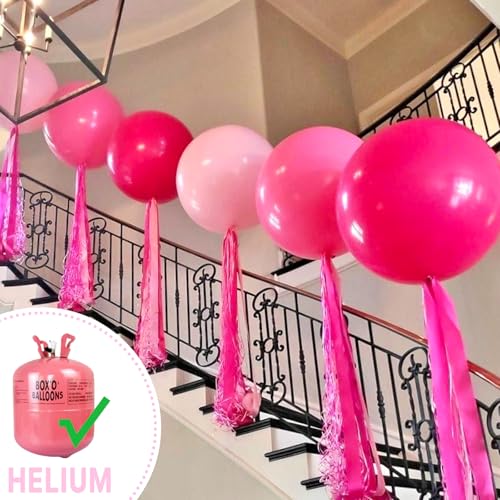 Image of PartyWoo Baby Pink Balloons 4pcs 36 Inch Pastel Pale Light Pink Latex Helium Balloons for Baby Shower Gender Reveal Easter Bachelorette Wedding Bridal Shower Birthday Party Decorations Pink-Q05