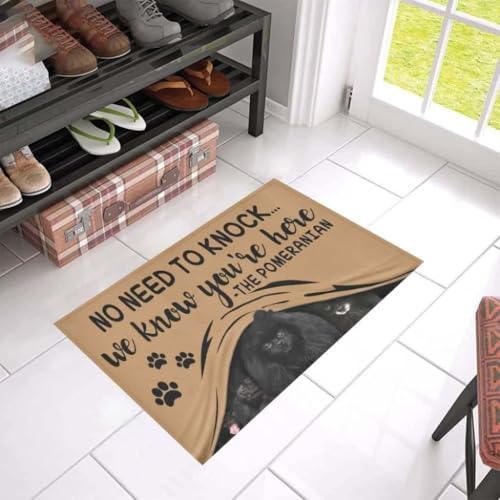 ���փ}�b�g �|�����j�A���̍����������� 50×80cm doormat Pomeranian Black Home Decor