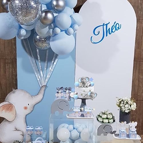 32 PCS Elephant Cake Decoration with Mini Elephant Blue White Pearl Balls for Elephant Theme Birthday Supplies (BLUE) by DRWATE - Image 7