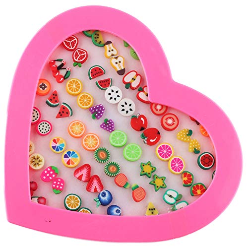 POFET PAB12255 Lot de 36 paires de boucles d'oreilles à tige avec boîte cadeau en forme de cœur Hypoallergénique pour filles et femmes