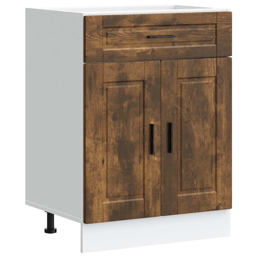 vidaXL Kitchen Base Cabinet Porto Smoked Oak Engineered Wood, sink base cabinet, base kitchen cabinet with drawer, sink base unit