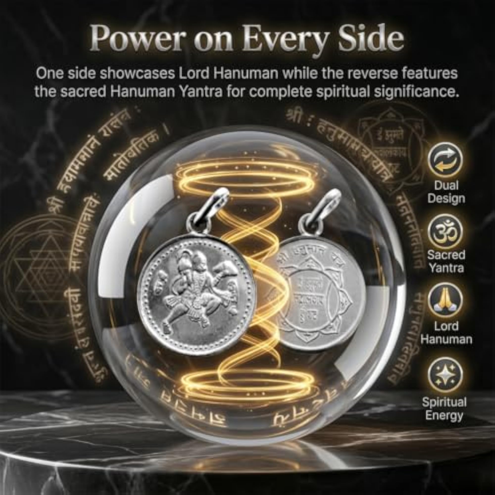 Shri Hanuman Yantra Pure Silver Pendant Locket