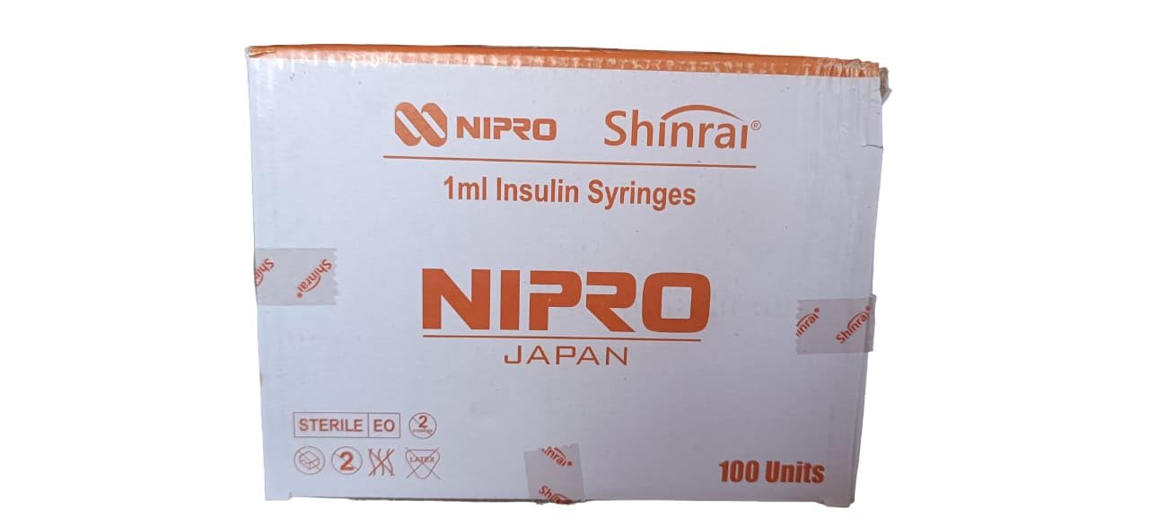 Nipro Shinrai Syringe Insulin 1ml 31G 5/16 (U-40) - 100 Units