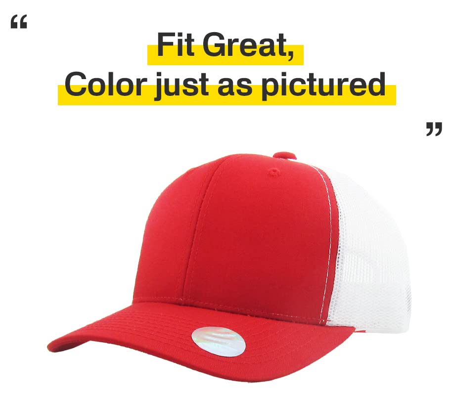 Image of Classic 6 Panel Cotton Twill Mesh Trucker Cap Hat Adjustable Snapback Hat