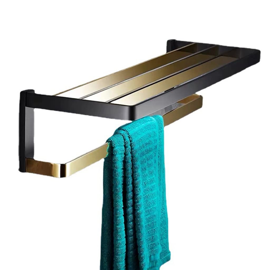 JvFbjLF Bathroom towel rack towel rack perforated full copper bathroom bathroom thickening shelf