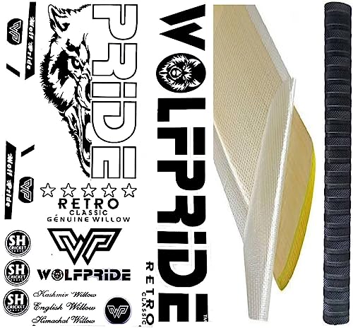 Image of B /WHITE RETRO CRICKET BAT STICKER COMBO KIT (STICKER, ANTI SCUFF SHEET) Bat Sticker (Multicolor)