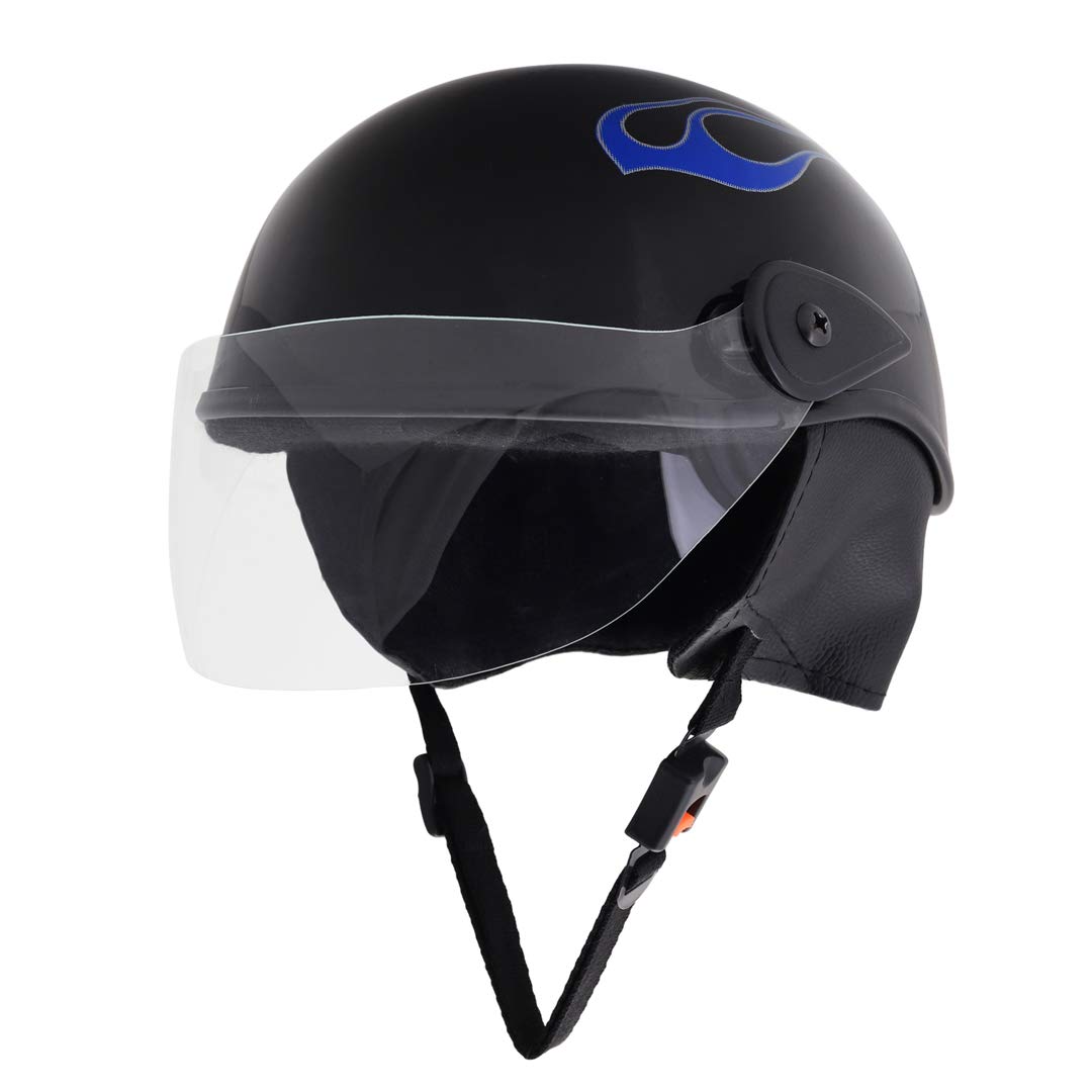 Sage Square Aero Half Helmet (Black Glossy) (Decal1) (Small), Polycarbonate