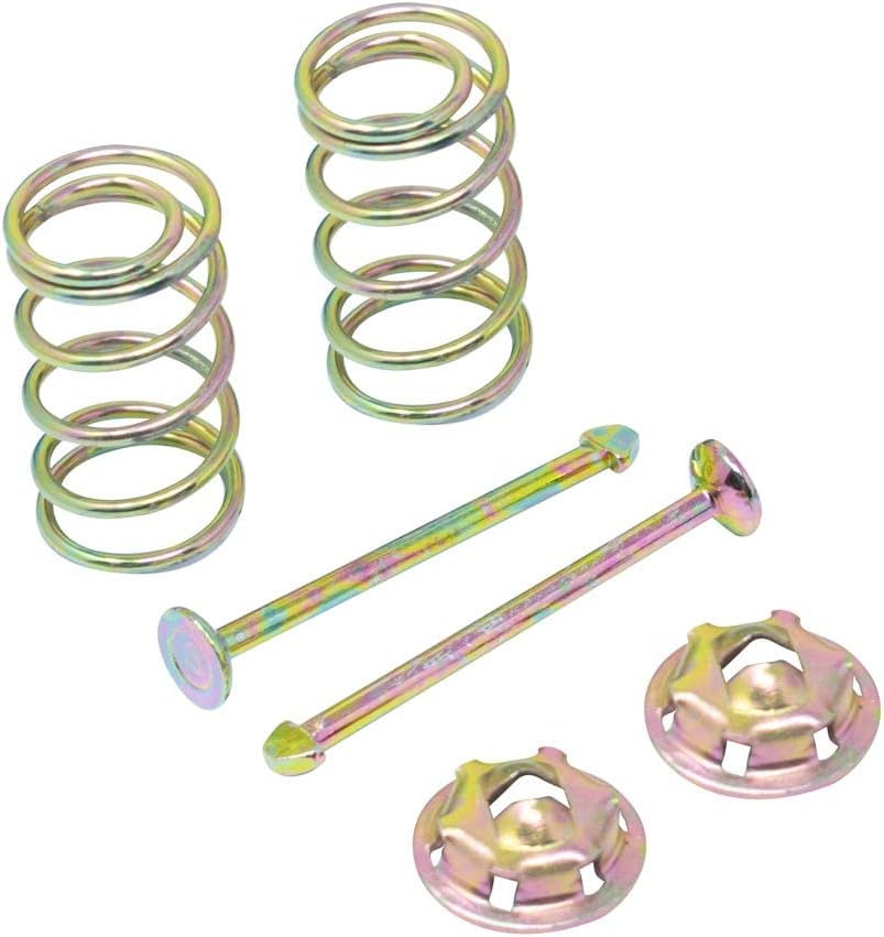 Close-up of brake shoe springs and hold-down pins