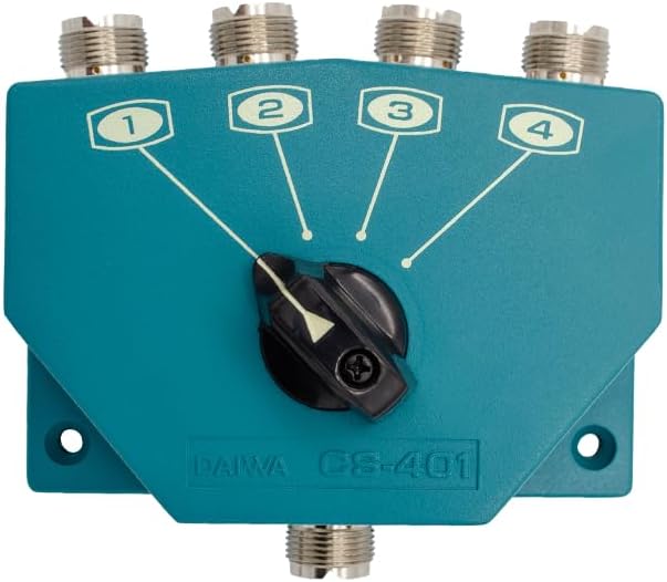 Daiwa CS-401 Antenna Switch – 4-Position Coax Switch, SO-239 Connectors, DC-500 MHz, 2.5KW PEP Power Rating