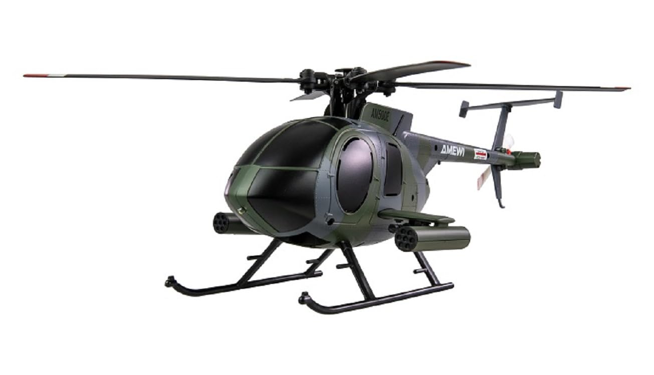 RC Helikopter Hughes MD500 Militär Hubschrauber 4-Kanal 6G RTF grau