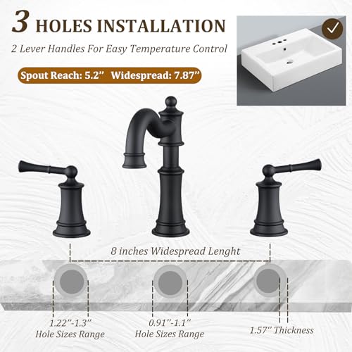 Romanbathroomsinkfaucet3holesmatteblackrotatedspoutvanitybasinfaucets3holes2handles8incheswidespreaddeckmountbrassfaucetforsinkwithoverflowpopupdrainnl2204bk  Urban Country Home Decor Roman bathroom sink faucet 3 holes matte black rotated spout vanity basin faucets 3 holes 2 handles 8 inches widespread deck mount brass faucet for sink with overflow pop up drain nl2204 bk  urban country home decor