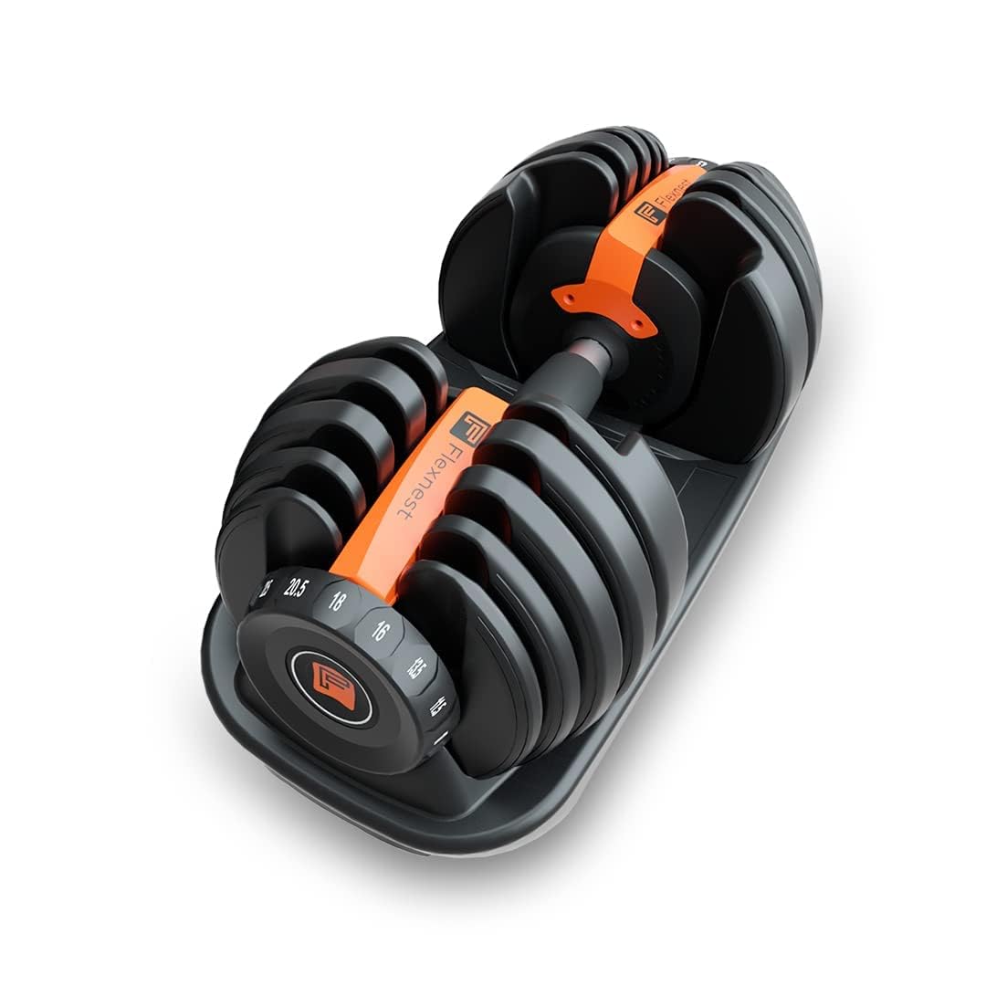 Flexnest Adjustable Dumbbells, Designed-in-Germany, Easy Weight Adjustment, For Home Workout, Gym Exercise Set For Men & Women (Black, 24Kgs, Set of 1)-picture-12