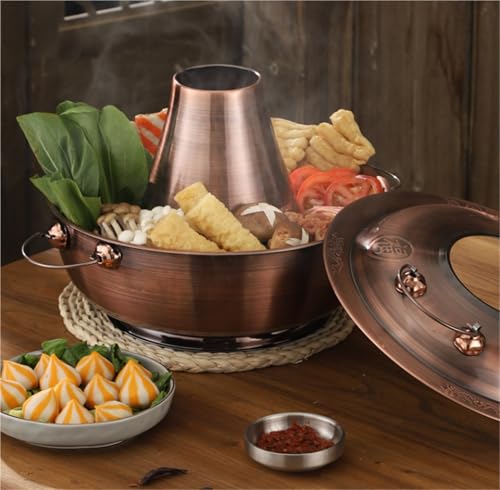 Olla de cobre para hot pot carbón 32CM miniatura 2