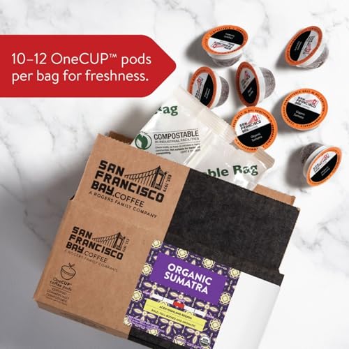 Image of San Francisco Bay Compostable Coffee Pods - Organic Sumatra (80 Ct) K Cup Compatible including Keurig 2.0, Medium Roast