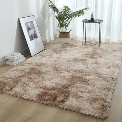 Tapis rectangulaire pour salon beige antidérapant qui ne glisse pas - 2