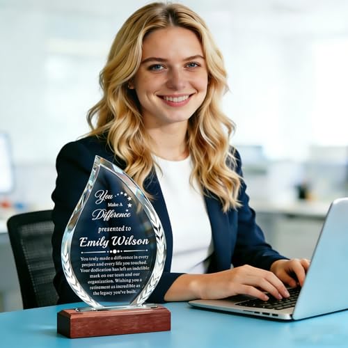 Image of Custom Crystal Award Trophy, Personalized Trophy with Company Logo & Text