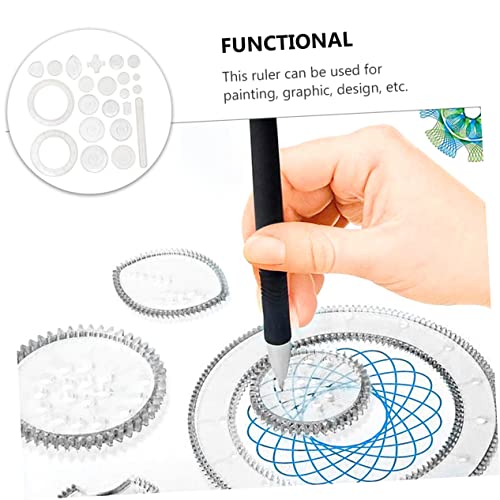 EXCEART 1 Conjunto 22Pcs Régua Para Ferramentas Para Kit De Molde Espirógrafos Réguas Para Desenho C