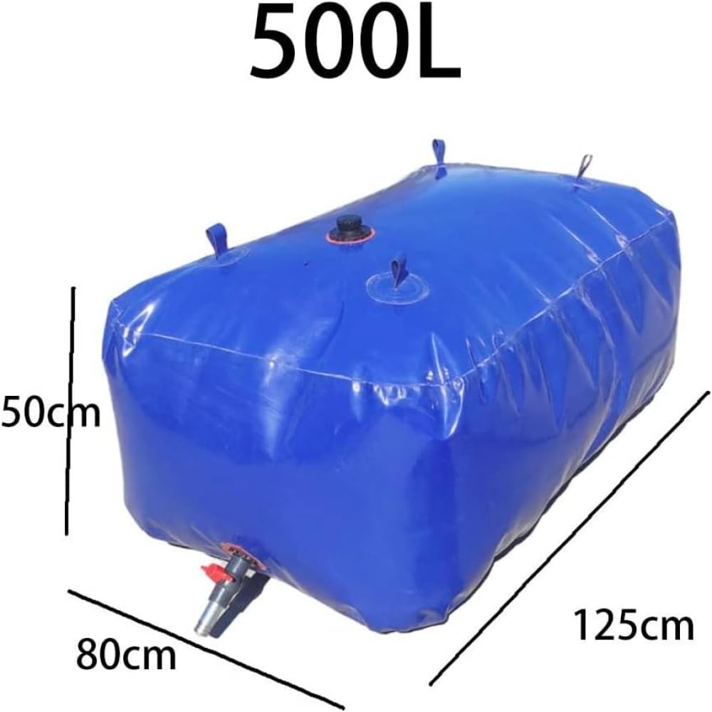 Depósito De Agua Plegable con Grifo, 500-3000L Bidón De Agua, Contenedor De Almacenaje De Agua, Botella De Agua Plegable Fabricada En PVC Extra Resistente-500L