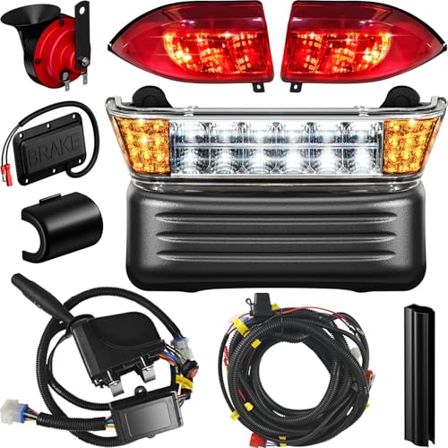 IOOBLBEI Deluxe Golf Cart LED Light Kit for Precedent 2004-Up Electric Models 12V Street Legal Club Car Precedent Light Kit with Headlight Taillight Turn Signal Hazard Light Switch Horn Brake Pad