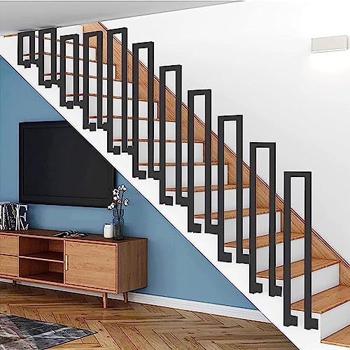 Barandilla de escalera moderna para interiores para escalones paredes laterales, porche delantero...