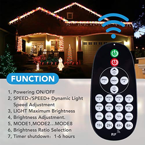 Otronics 800W Outdoor Dimmer for LED String Lights,Wireless Remote Control dimmer Control,100Ft Range with 8 Brightness Mode, Memory Function
