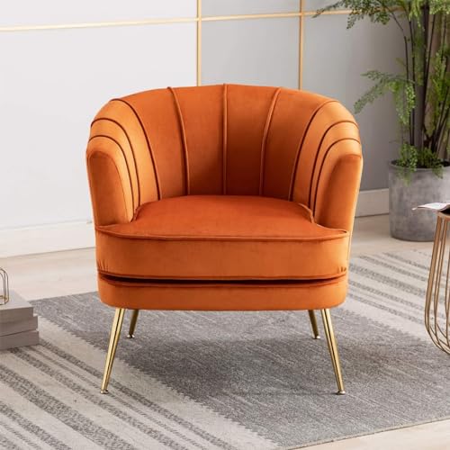 Image of Lakdi The Furniture Luxury Lounge Chair with Upholstered Velvet, Channel Tufted Back & Golden Tapered Legs, Stylish Seating for Living Room | 5 Years Warranty | Free Assembly - 15185231