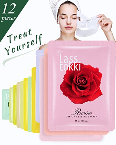 Face Mask Lasstokki Korean Delight Crinum Lily Essence Facial Sheet Mask, Premium Quality Mask Sheet, Moisturizing, Soothing, Calming 12 pcs