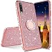 Produktbild MRSTER Glitzer Hülle Kompatibel mit Oppo Find X2 Lite Glitzer Handyhülle Bling Glänzend Strass Diamant Schutzhülle mit 360 Grad Ring Ständer für Oppo Find X2 Lite 5G. GS Bling TPU Rose Gold