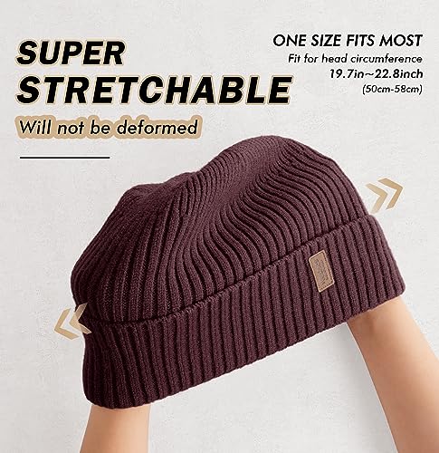 Image of Wmcaps Warm Beanie for Men Women, Fleece Lined Beanie Warm Winter Caps Unisex Fashion Knit Cuffed Cap