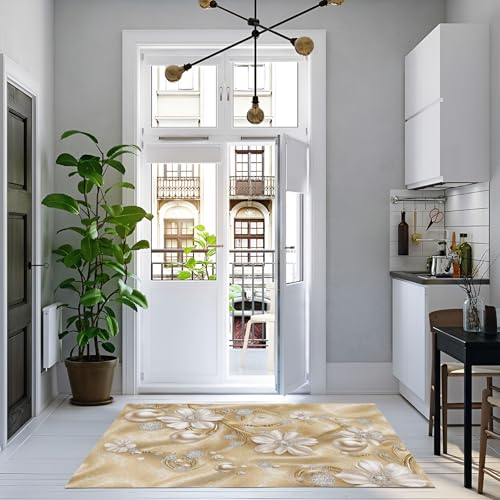 Tapis salon fleurs de perles doux et tapis de sol design 60x90