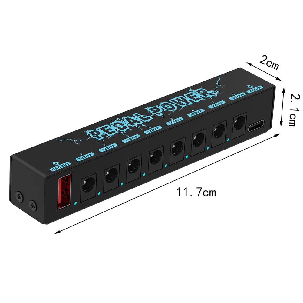 SPS-60 Alimentatore a pedale per chitarra 10 Pedali totalmente isolati Alimentatore Multi Effetti Alimentazione Pedali per chitarra Alimentazione Pedale effetto chitarra in metallo per uscite