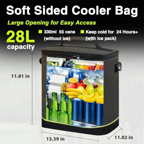 Image of Backpack Cooler Insulated Leakproof, Soft Cooler for Outdoor Camping Hiking