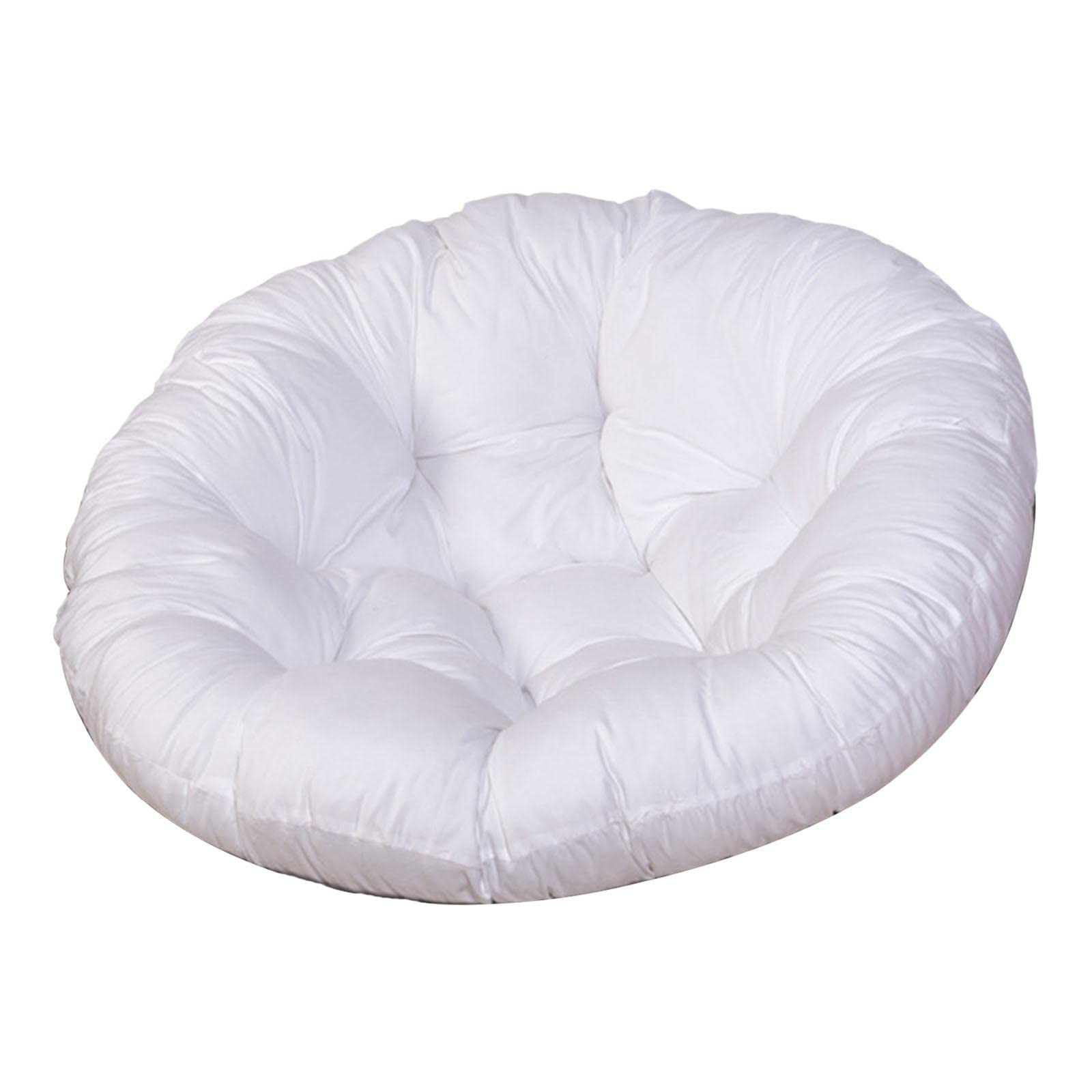 Milageto 24Inx24in Seat Cushion Pillow Chair Pads Washable Round Outdoor Seat Cushion for for hanging chairs, White