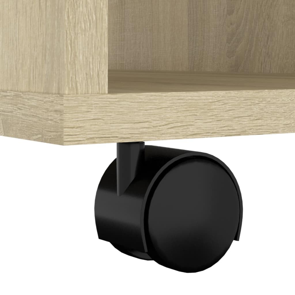 vidaXL Rollcontainer Büroschrank Sonoma-Eiche 60x35x75cm Holzwerkstoff