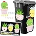 Produktbild alles-meine.de GmbH 2* Aufkleber für Mülltonne -  lustige Kakteen / Kaktus Blumen  - 33 TLG. Set - incl. Zahlen / Hausnummer - Nummern Mülltonnenaufkleber / Mülltonnensticker -..