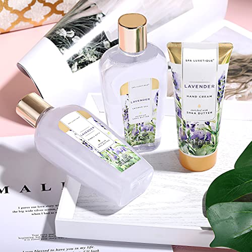 Spa Luxetique Spa Gift Basket, Gift Set For Women - 15Pcs Lavender Spa Baskets, Relaxing Spa Kit Includes Bubble Bath, Bath Bombs, Massage Oil, Bath Set For Women Gifts, Birthday Gifts For Mother #TOP1