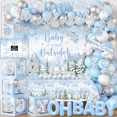Baby It’s Cold Outside Baby Shower Decorations, Blue Winter Baby
