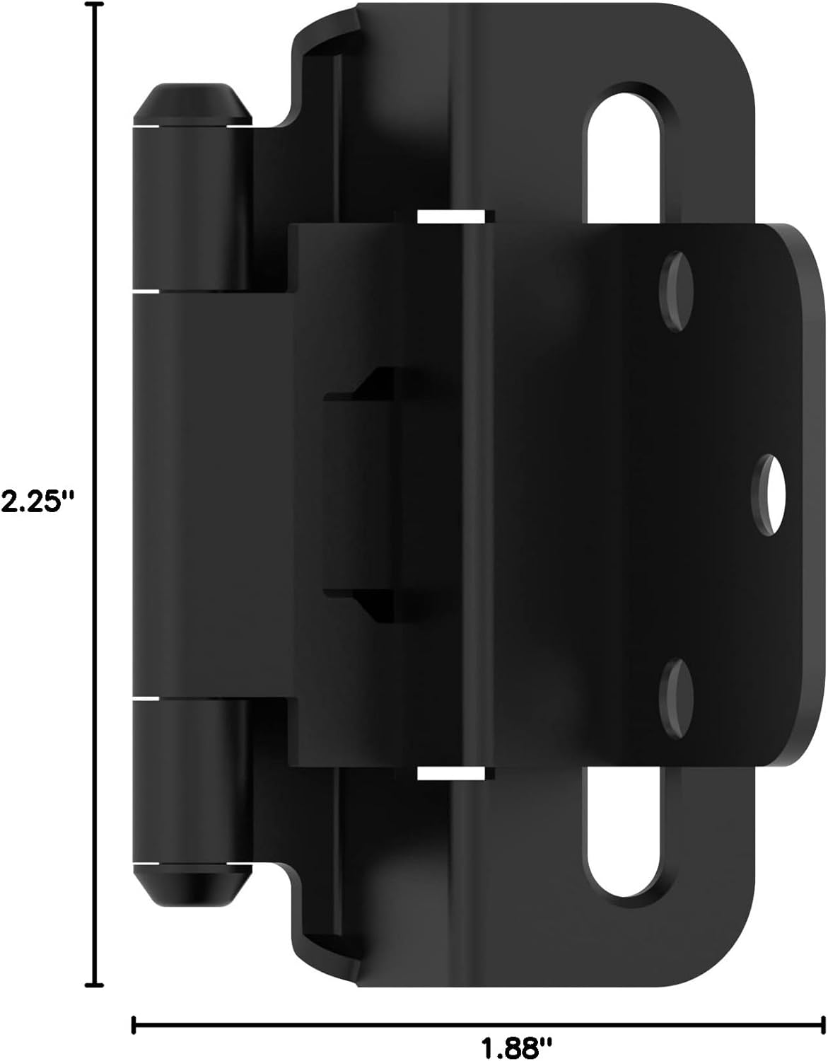 Amerock BPR7565FB Cabinet Hinge 3/8 inch (10mm) Inset Self Closing Partial Wrap Matte Black Kitchen Cabinet Door Hinge 1 Pair Functional Hardware