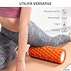 unycos - Foam Roller【Carico 130 kg】Rullo Massaggio Muscolare per Gambe, Schiena, Braccia, Trigger Point, Automassaggio, Yoga, Pilates, Physio, Fitness | Ultraleggero in EVA Dura 33x14 cm (Arancione) #3