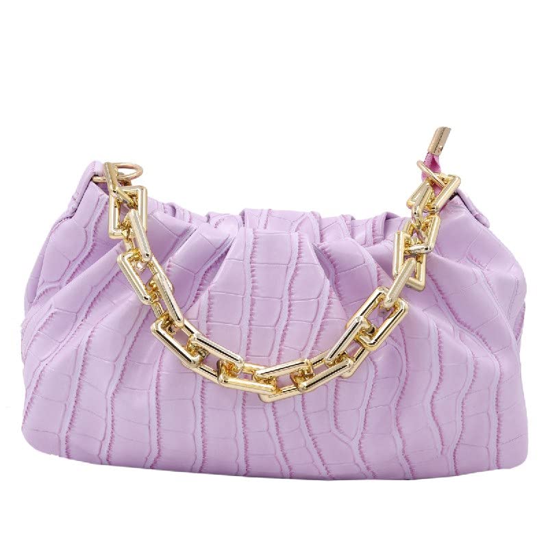GREECHO Sling Bag Crocodile Style Collection Side Purse Stylish Cloud Shape Sling Purse Cross Body Bag with Golden Chrome Chain Strap (C102 Purple) (B0CTQB4SHJ) Amazon Price History, Amazon Price Tracker