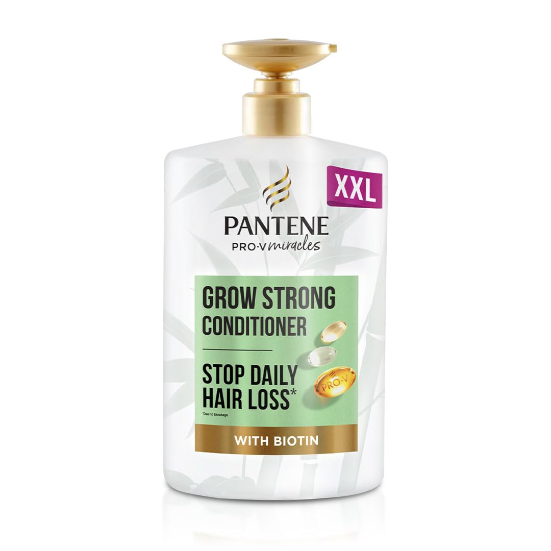 Pantene Pro-V Miracles Grow Strong Hair Conditioner with Biotin & Protein Strengthener 1L XXL Pump. Helps Reduce Hair Loss Due to Breakage and grow stronger hair. For Fine, Thinning, Damaged Hair.
