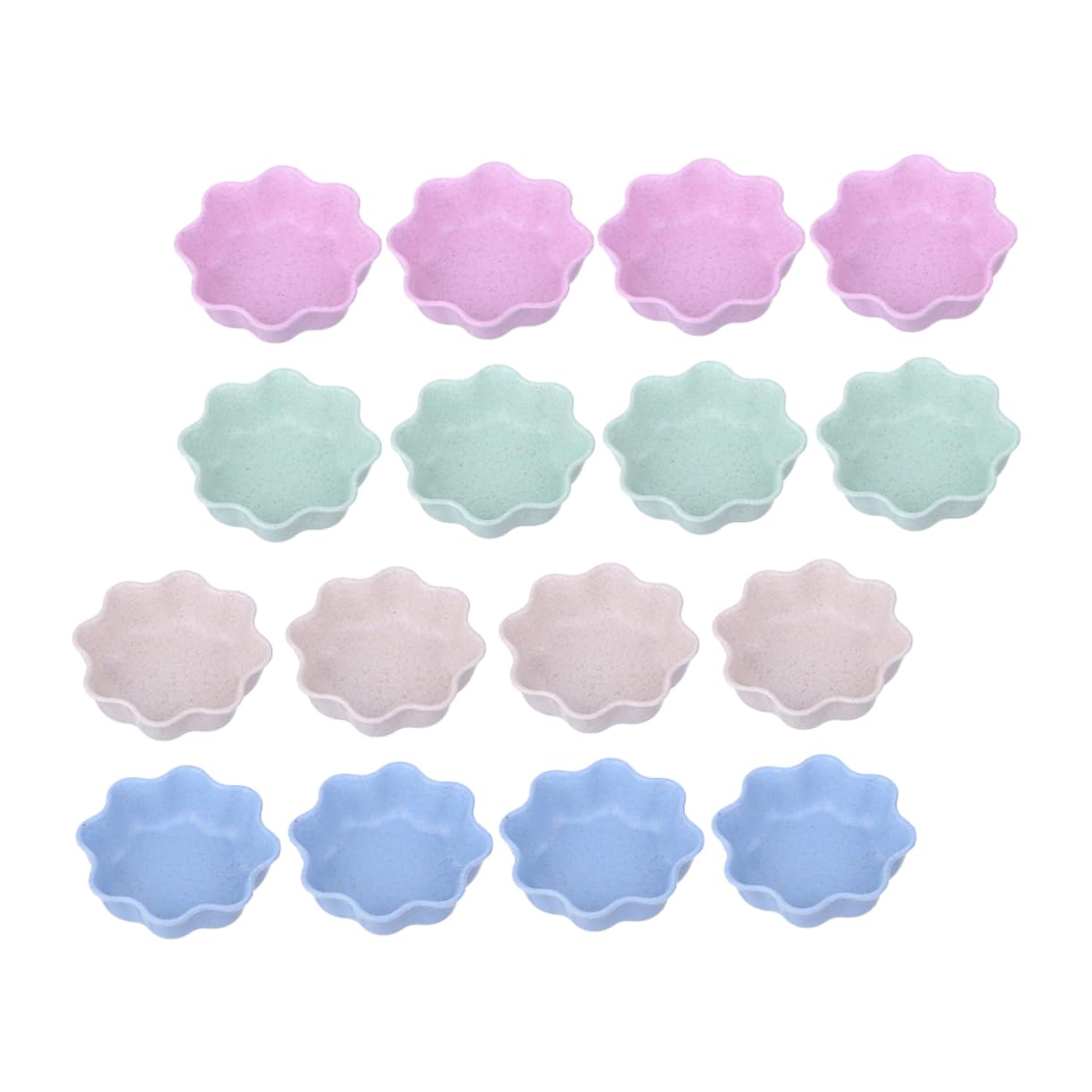 STOBAZA 16pc Flower Shape Seasoning Saucer Delicate Condiment Dish for Kitchen Use