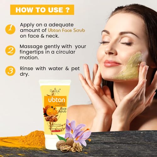 Image of Ubtan Scrub for Glowing Skin, Tan Removal & Deep Cleansing - 100g | Herbal Face & Body Scrub with Natural Ingredients | Free Ubtan Face Wash (100ml) - Skincare Gift Combo