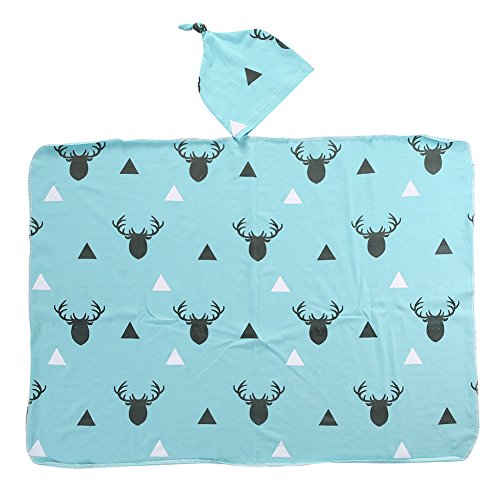 Image of Newborn Infant Baby Boy Swaddle Cotton Blanket Boy Coming Home Cotton Bath Towel (Blue)