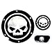 Frenshion Compatible for Motorcycle Black Chrome Skull Timing Accessories Engine Derby Timer Cover For Harley Sportster Iron XL 883 1200 04-14 (Pack of 3pcs)