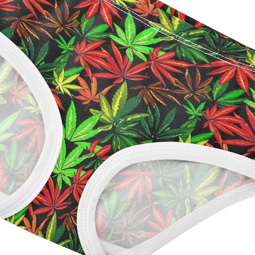 Joisal Toddlers Underwear Floral 2t Cotton Panties for Girl Colorful Briefs Kids Undies Leaves Red Green4