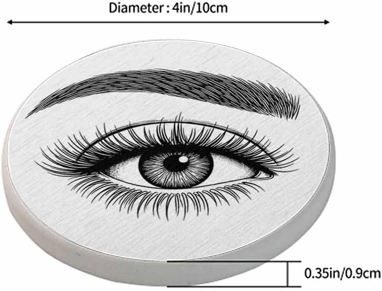 Beautiful Woman Eye Coasters Beauty Black Eyelash Perfect Eyebrows Makeup Absorbent Drink Coaster Set of 2 Unique Beer Beverage Coasters for Coffee Table Cup Bar Coasters Cute Cork Ceramic Coasters image 2