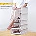 yazi 5 Pack Stackable Closet Storage Box,Closet Shelf Organizer and Storage Plastic Drawer Storage,Wardrobe Organizer Closet Organizers Storage Box for Cupboard Kitchen, Office(5L)