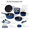 CAROTE 22pcs Pots and Pans Set Non Stick, Nonstick Cookware Set, Dishwasher/Oven/Fridge Safe Pots and Pans, Removable Handle RV Oven Safe Cookware, Induction Kitchen Set, Blue #1
